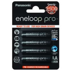 4 x akumulatorki Panasonic Eneloop PRO R6 AA 2500mAh BK-3HCDE/4BE (blister) 1.2V