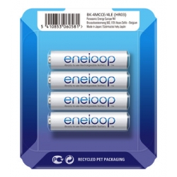 4 x akumulatorki Panasonic Eneloop R03 AAA 800mAh BK-4MCCE (sliding pack) 1.2V